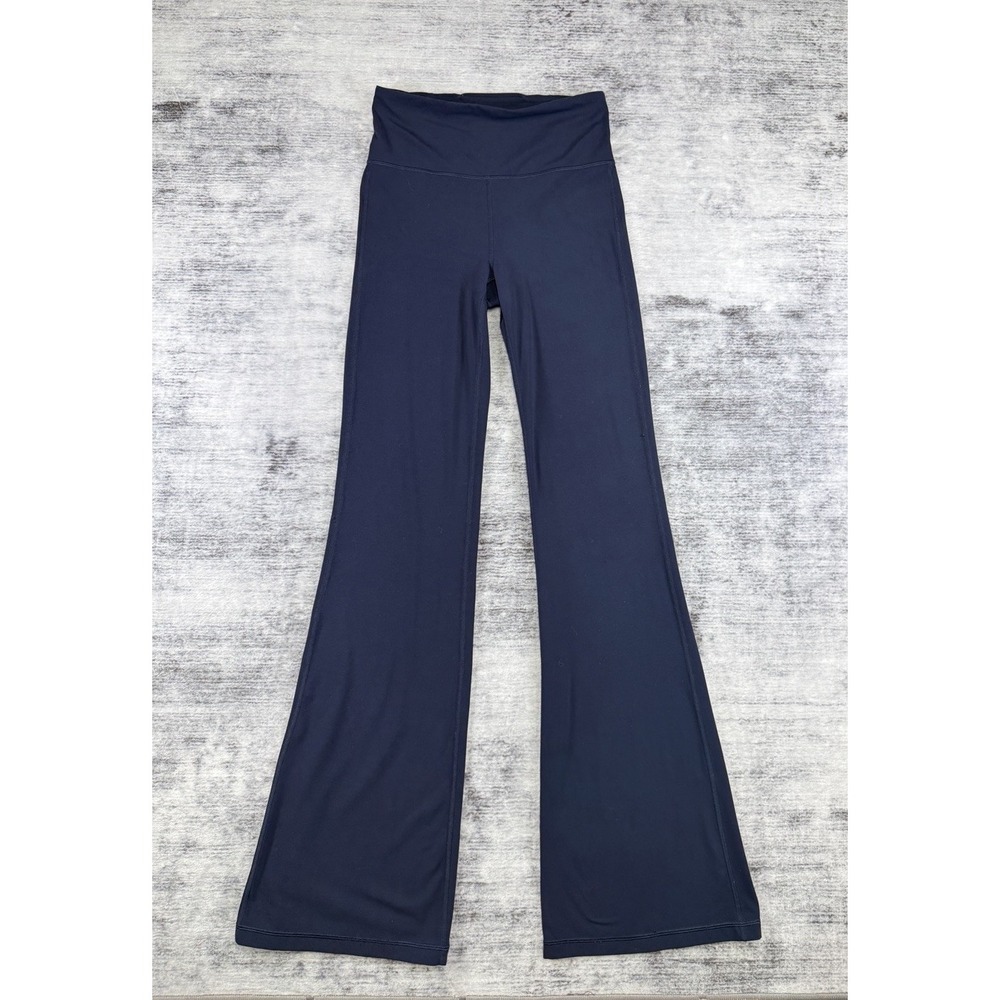 ATHLETA Elation High Rise Navy Blue Flare Pants Sz Small Tall Athleisure Preppy